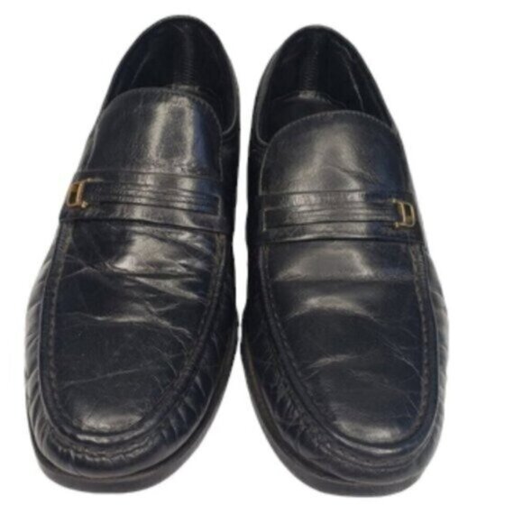 Florsheim Comfortech Milano Moc Toe Loafer US 10-1/2D Black Leather Slip… - Picture 1 of 16